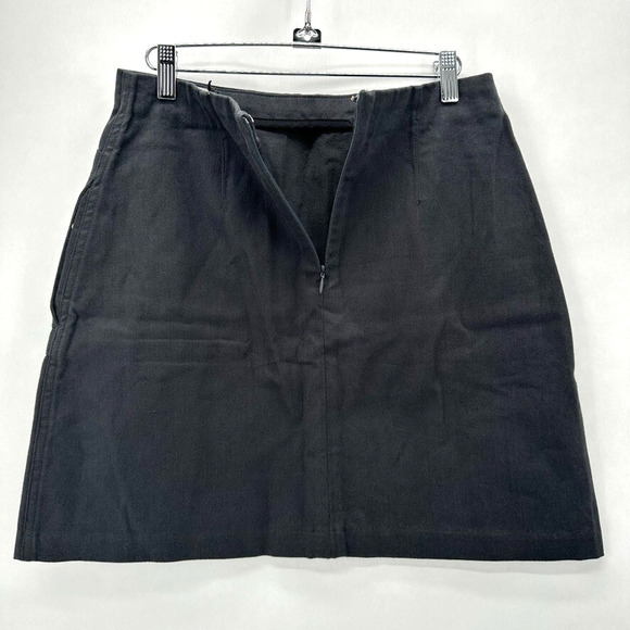 NWT KOTN Flannel Mini Skirt Womens‎ 6 Charcoal Grey Pockets A-line Modern Preppy - Picture 4 of 10